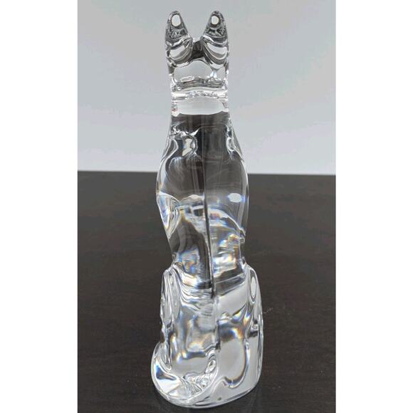 Baccarat Crystal Egyptian Dog Figurine Paperweight 6.25" France - Picture 7 of 11
